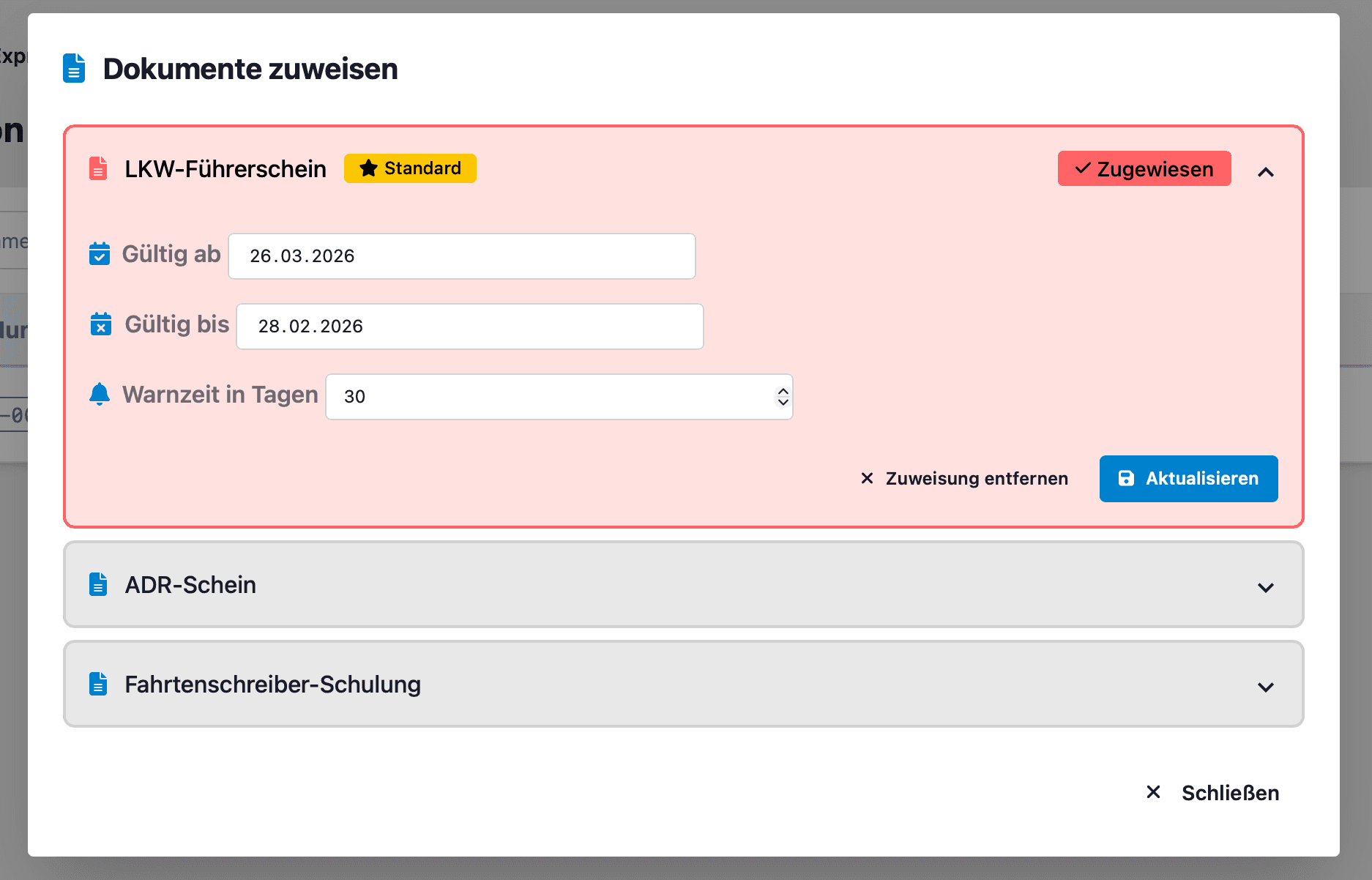 Dokumentenzuordnung in Papierampel