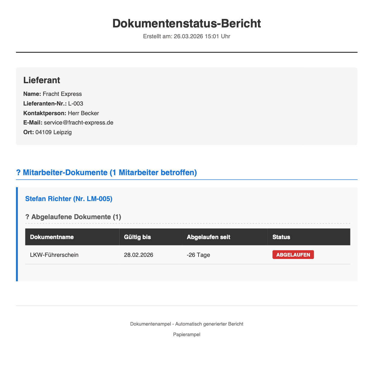 PDF Export in Papierampel